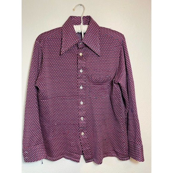 Vintage Disco 70s TownCraft Penneys Mens Long Sleeve Button Down disco shirt - Picture 2 of 16